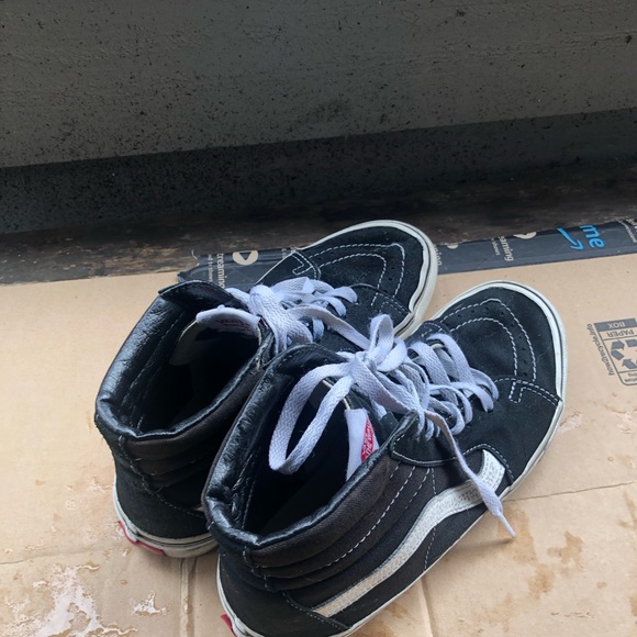 Vans Off The Wall 721454  Unisex’s Black Suede Hi High Top Black Shoes SZ M6,W8 - Picture 6 of 12